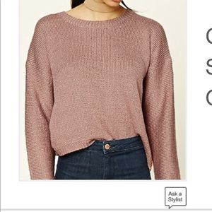 Forever 21 Dusty Pink Boxy Ribbed Knit Sweater